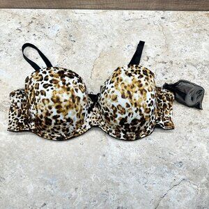 Torrid Strapless Leopard Print Bra 44C Underwire Convertible Plus